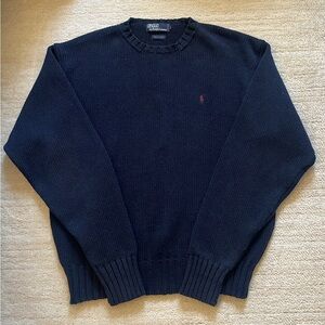 Ralph Lauren navy crewneck sweater 100% cotton